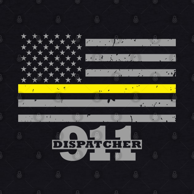 911 Dispatcher Gold Line Flag by bluelinemotivation
